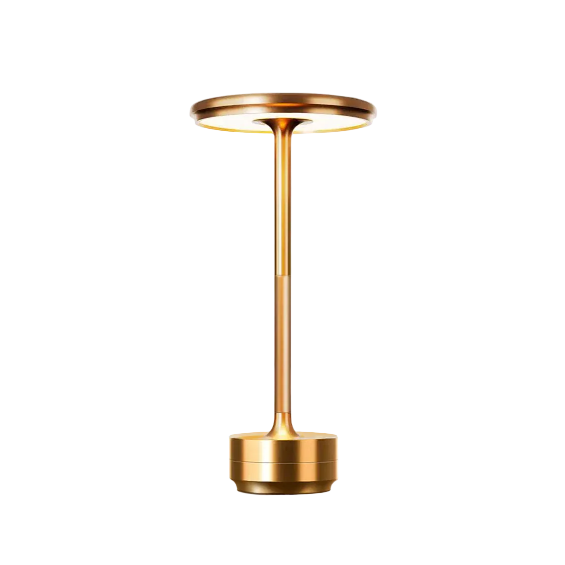 Gold-colored lamp on a white background