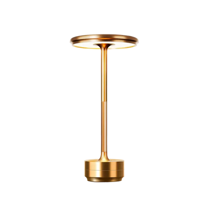 Gold-colored lamp on a white background