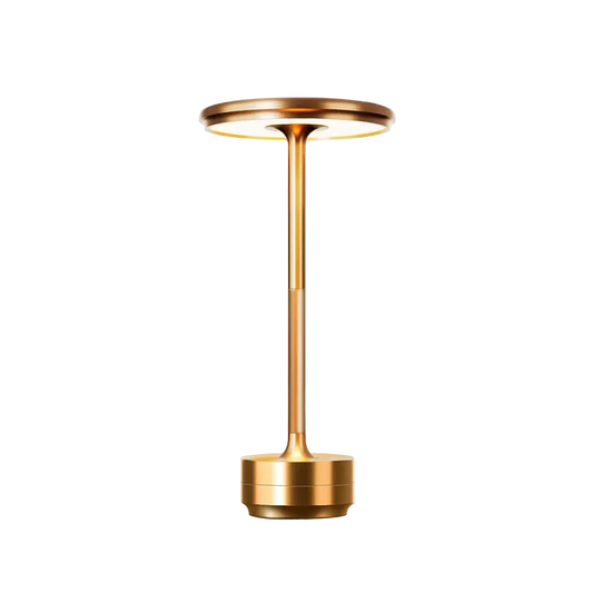 Gold-colored lamp on a white background
