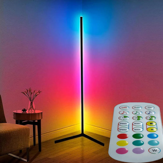 Corner Floor Lamp Smart RGB Floor with Remote 16 Million Colors Music Sync Modern Corner Led Light Living Room Stand for Home
