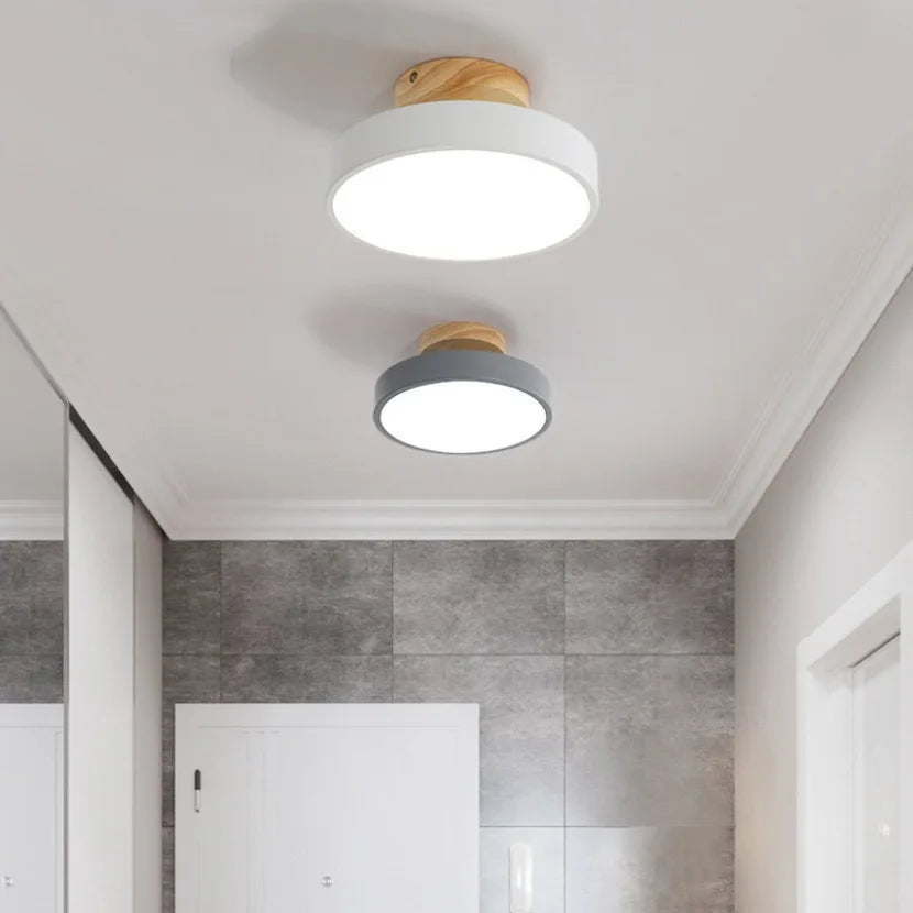 Nordic Log Round LED Semi-Flush Mount Ceiling Light