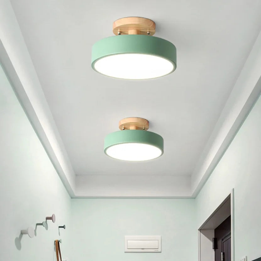 Nordic Log Round LED Semi-Flush Mount Ceiling Light