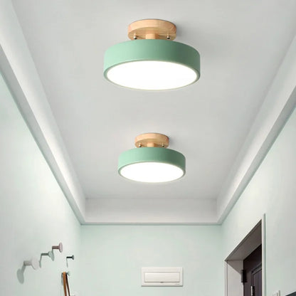 Nordic Log Round LED Semi-Flush Mount Ceiling Light