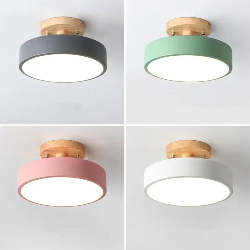 Nordic Log Round LED Semi-Flush Mount Ceiling Light