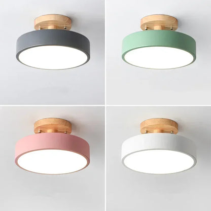 Nordic Log Round LED Semi-Flush Mount Ceiling Light