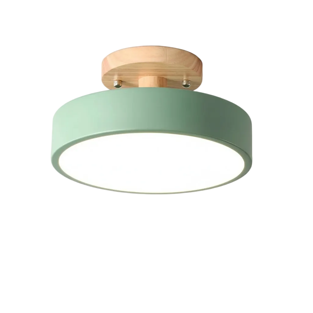 Nordic Log Round LED Semi-Flush Mount Ceiling Light