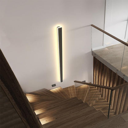 Outdoor Strip Wall Light Black Linear LED Integrated Light